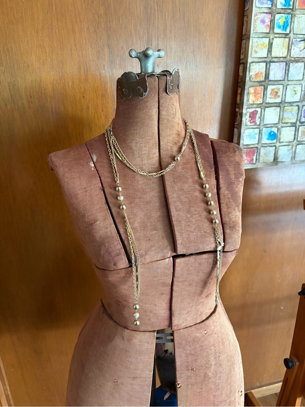 Layered Gold Bead Long Necklace - Women Jewelry
